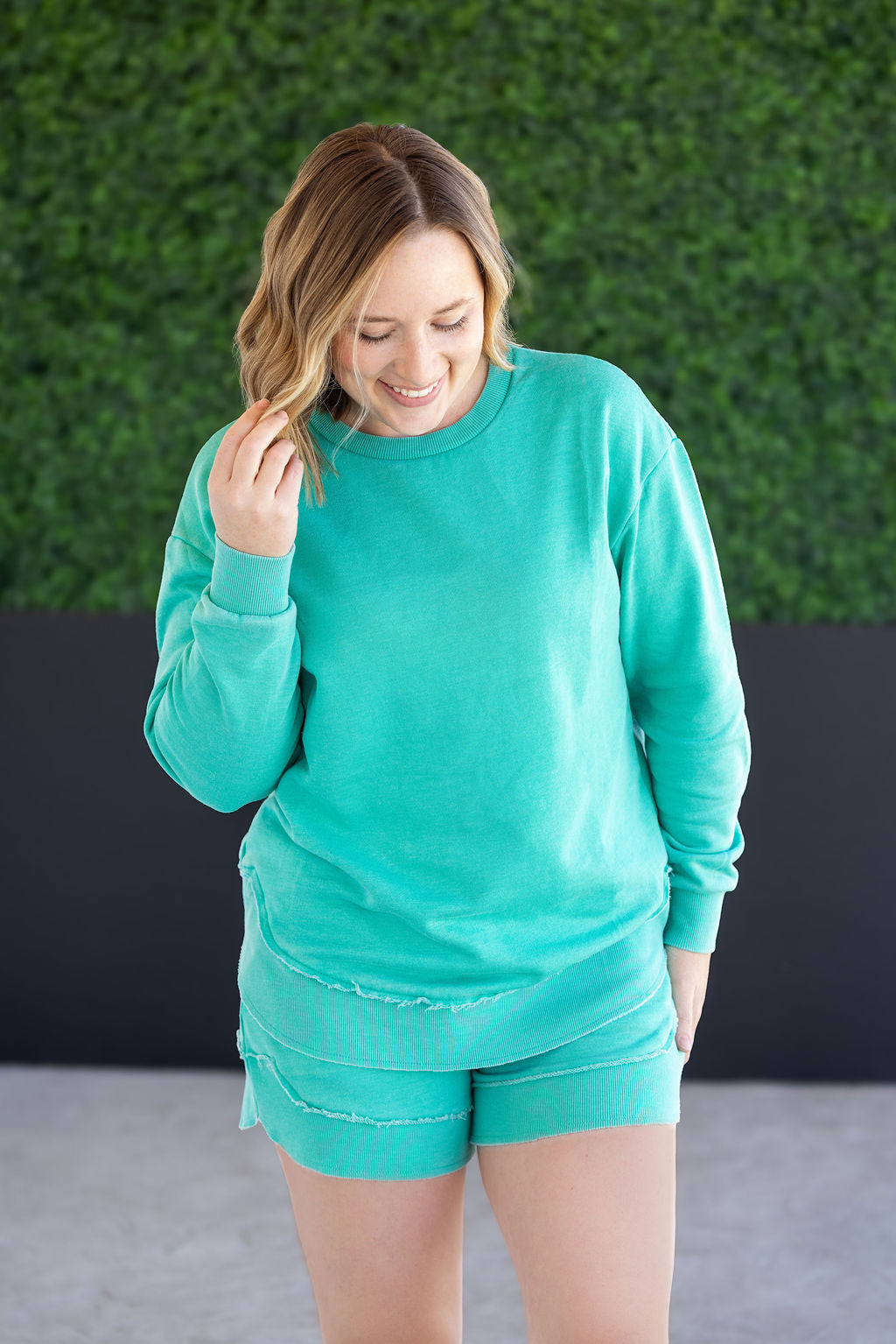 Vintage Wash Pullover - Caribbean Green