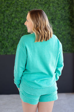 Vintage Wash Pullover - Caribbean Green