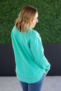 Vintage Wash Pullover - Caribbean Green