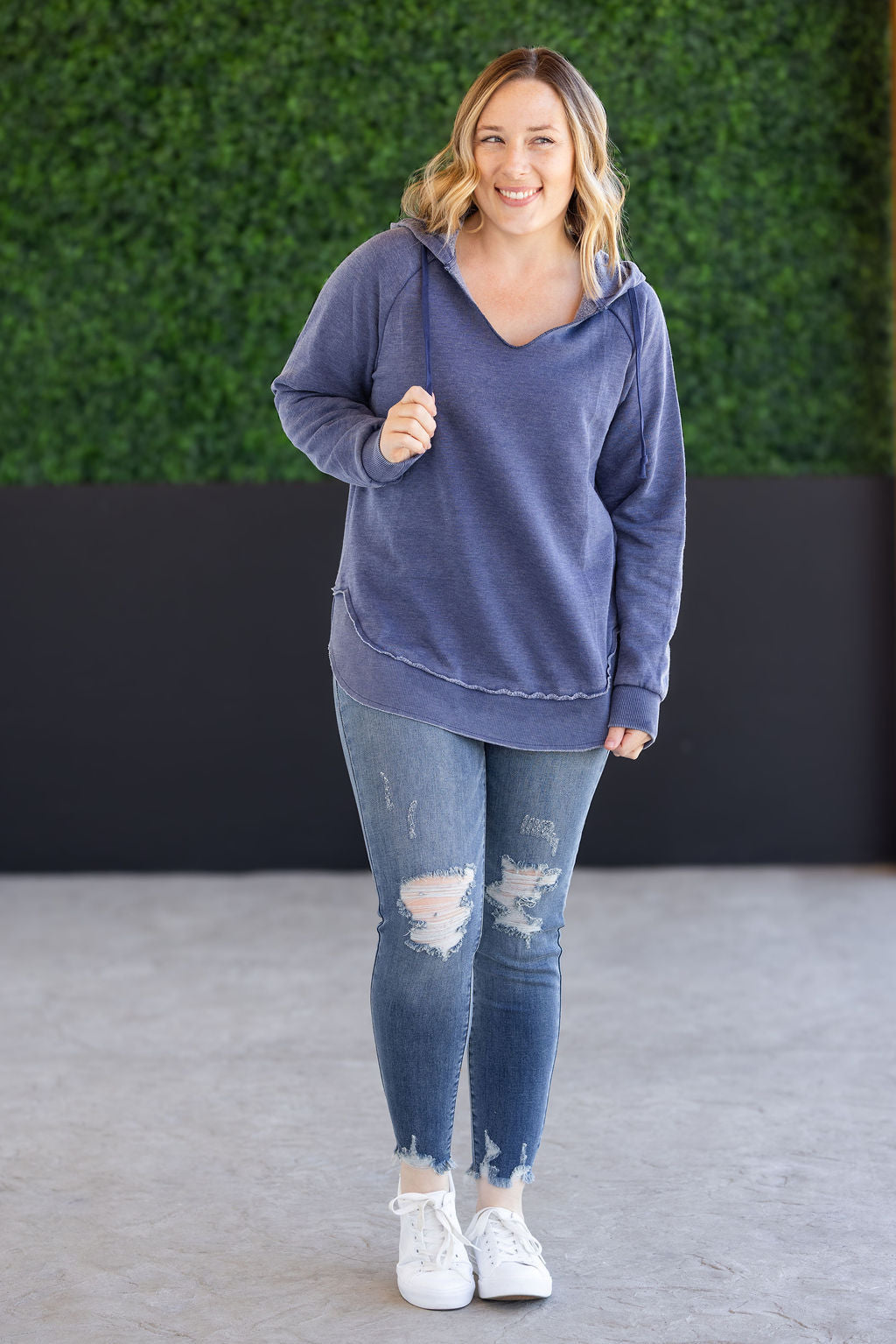 Vintage Wash Beach Hoodie - Nautical Navy