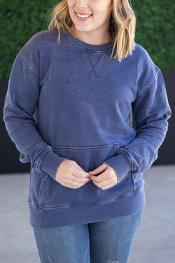 Vintage Wash Pocket Pullover - Nautical Navy