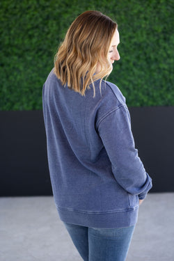 Vintage Wash Pocket Pullover - Nautical Navy