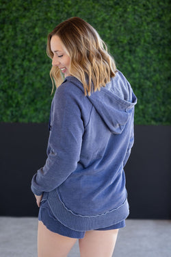 Vintage Wash Beach Hoodie - Nautical Navy