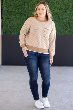 Miley Striped Sweater - Latte
