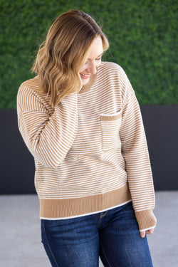 Miley Striped Sweater - Latte