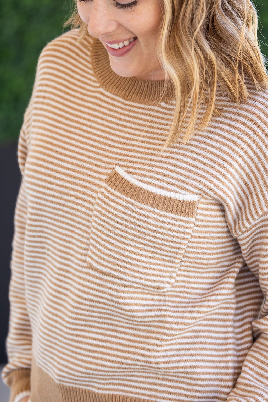 Miley Striped Sweater - Latte