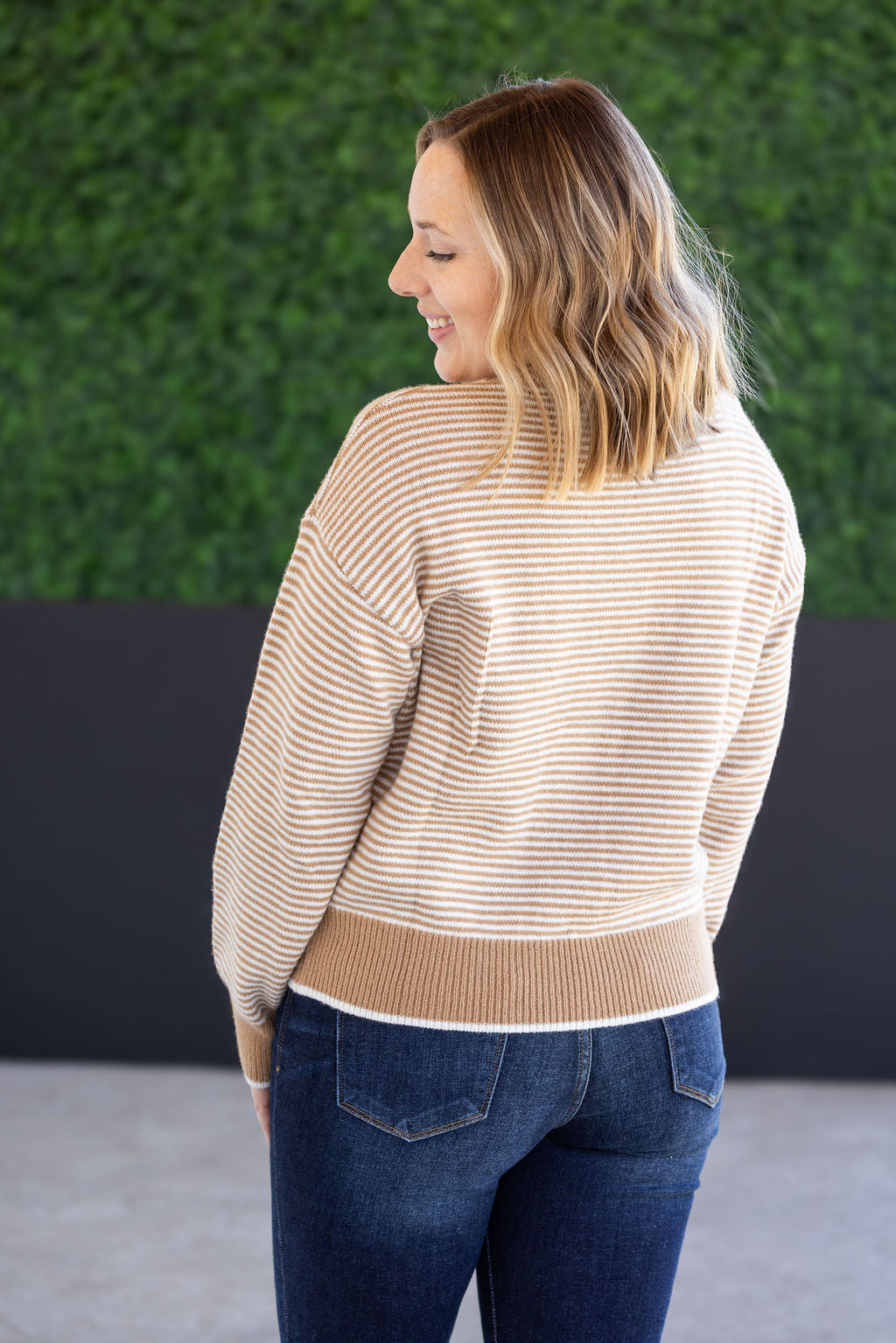 Miley Striped Sweater - Latte
