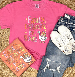 Distracted By Books Graphic Tees