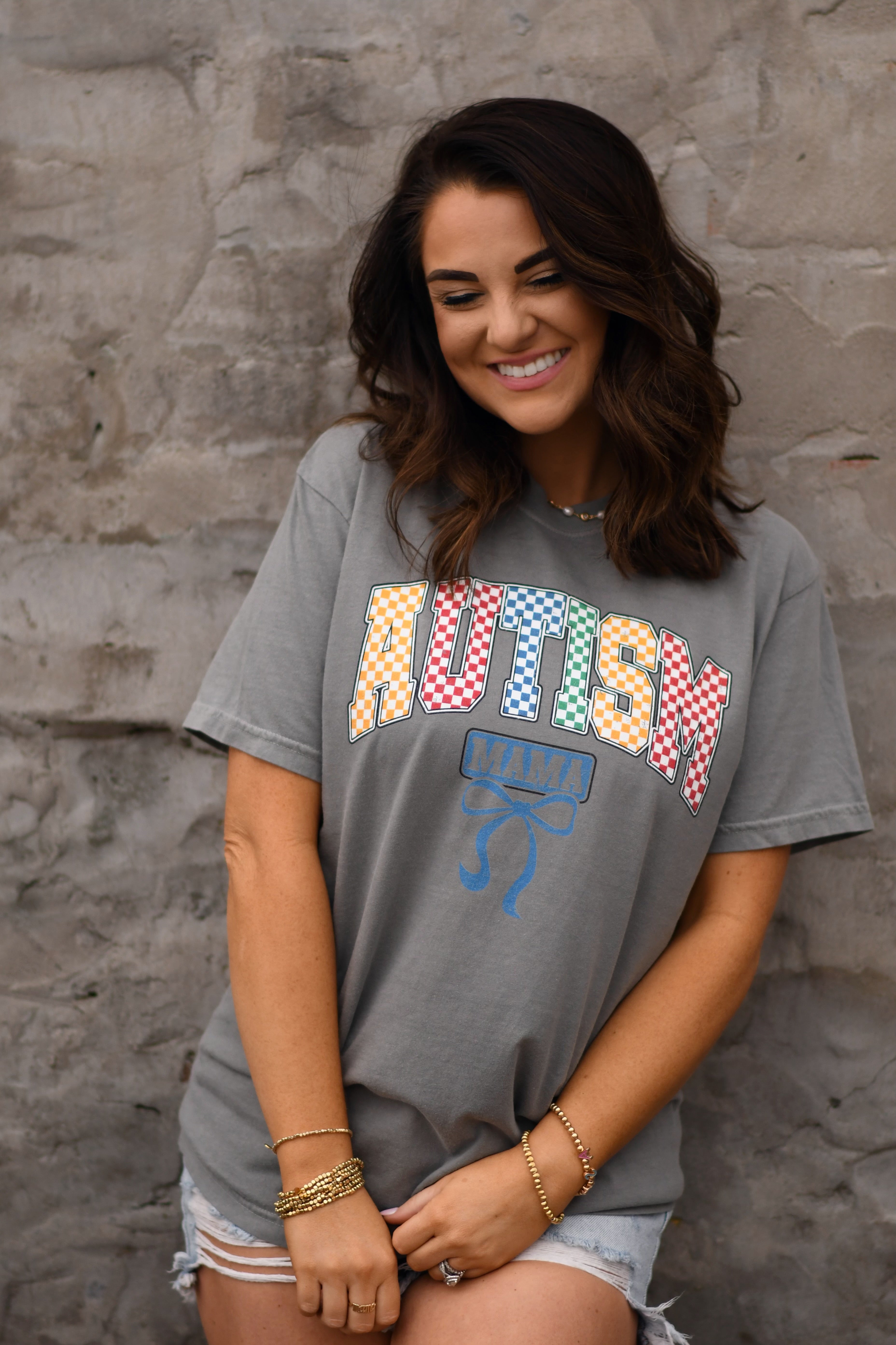 Autism Checkered Mama Tee