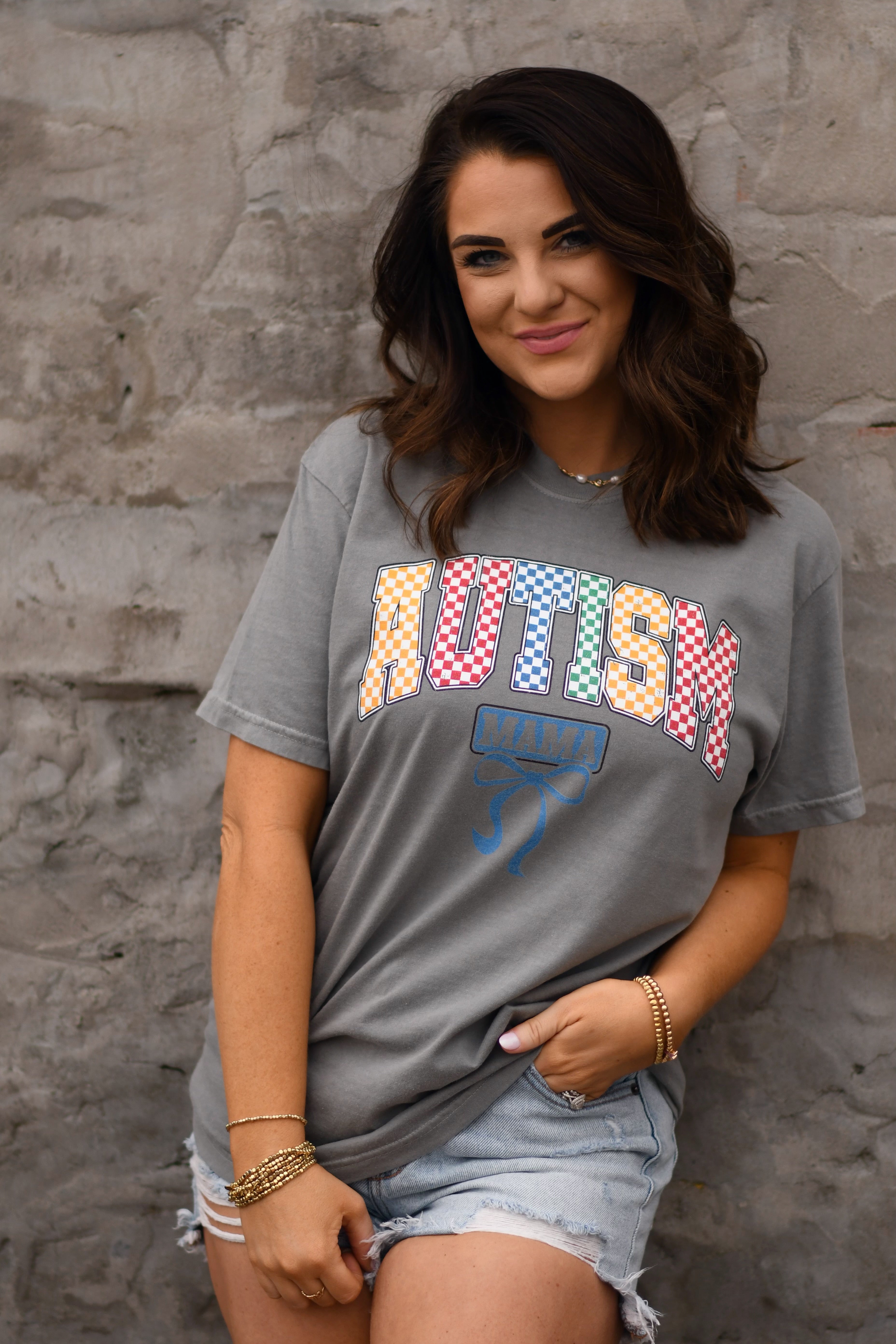 Autism Checkered Mama Tee