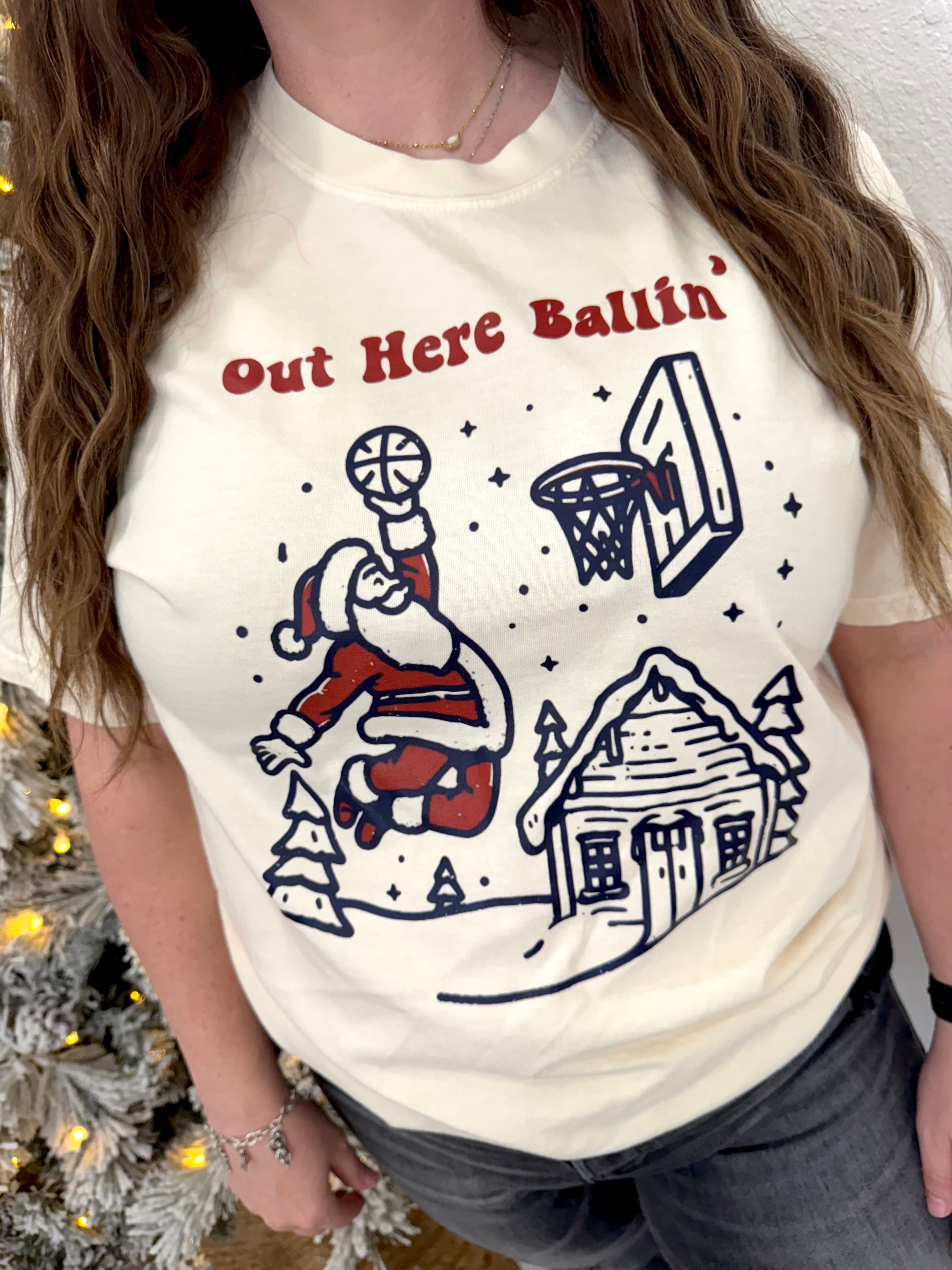 Santa Ballin' Short or Long Sleeve Graphic Tee