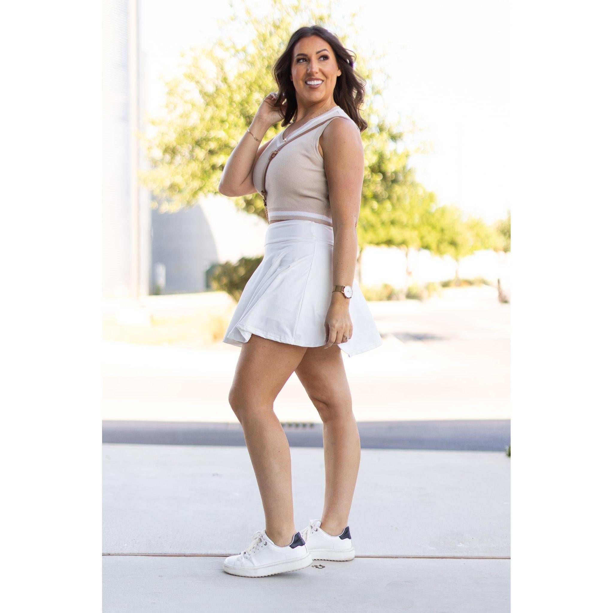 Ready to Ship | The Wendy - White Skort