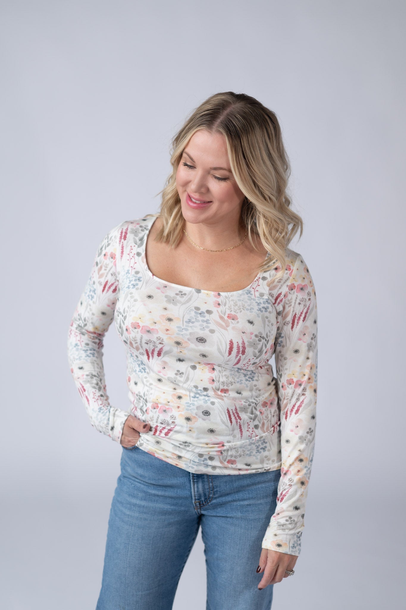 Alyssa Long Sleeve Top - Wildflower Gardens