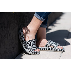 Ready to Ship | Gray Leopard Insanely Comfy -Beach or Casual Slides*