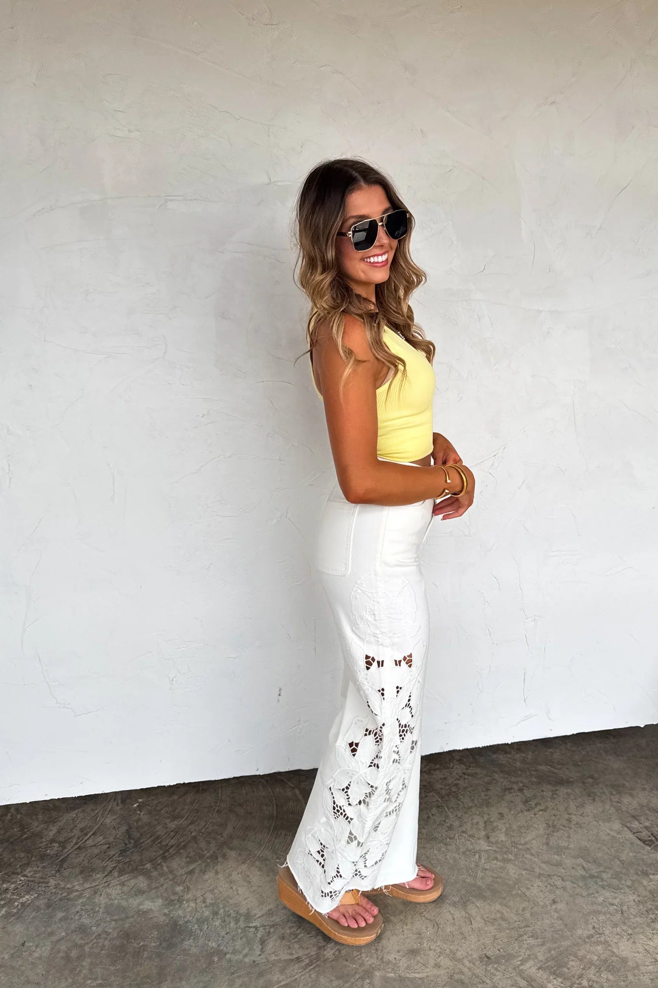 SUMMER FLORAL CHARM WIDE LEG JEAN ~ RTS