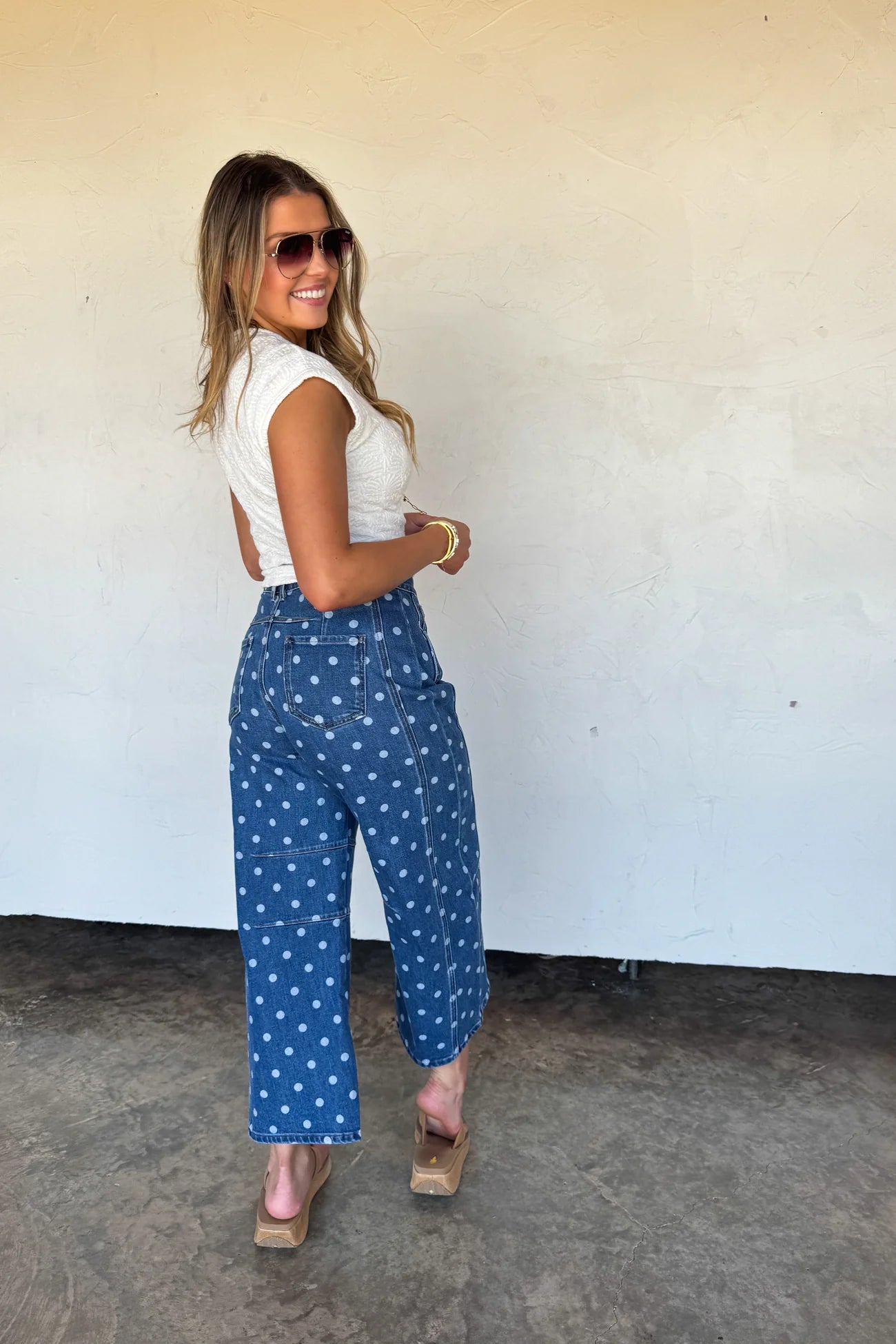 PREORDER- DARLING DOT BARREL JEANS