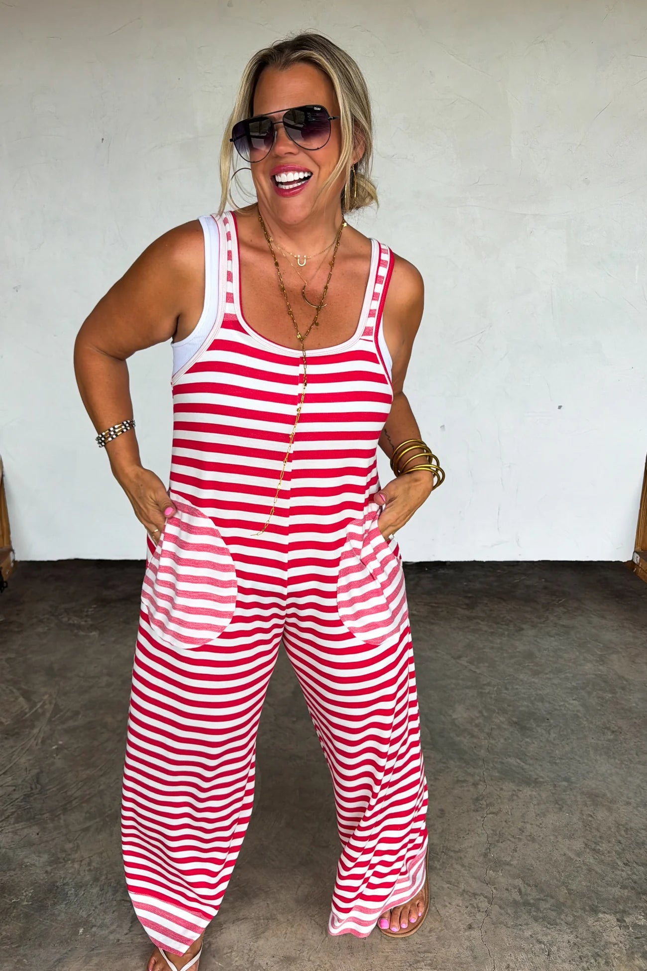 PREORDER- RICKI STRIPE TERRY ROMPER