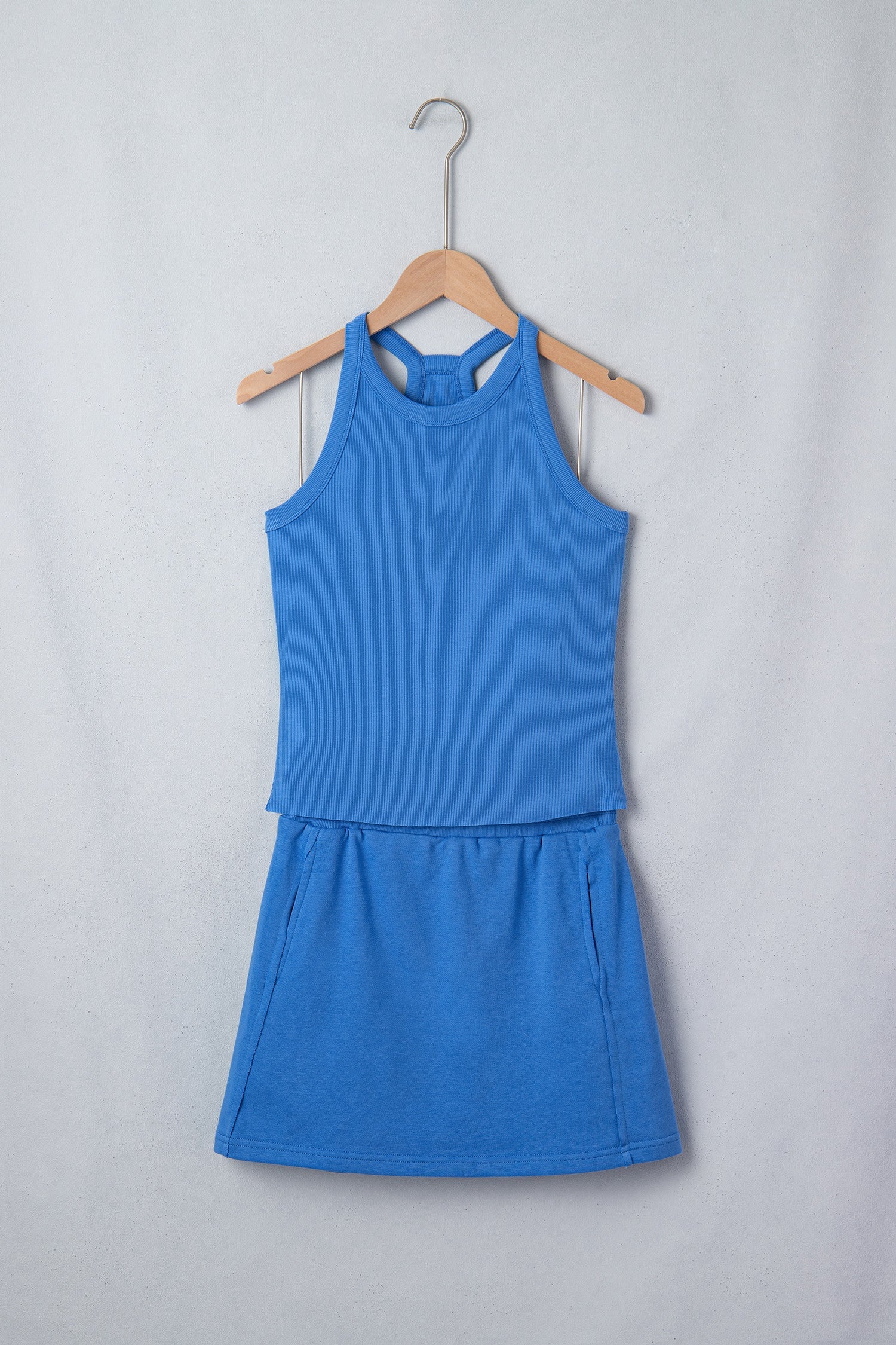 Green Elastic Skort Set