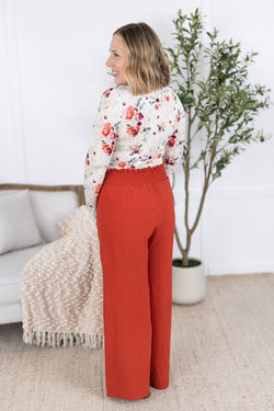 Presley Palazzo Pants - Brick