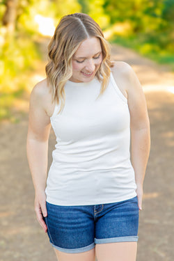 Tara Ribbed Tank - White | Women's Tank Top