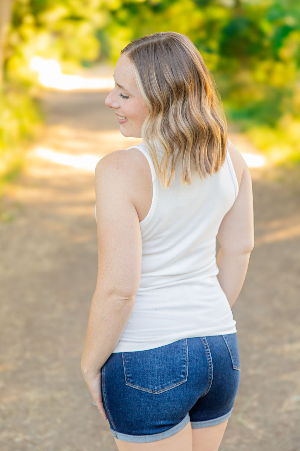 Tara Ribbed Tank - White | Women's Tank Top