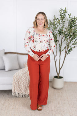 Presley Palazzo Pants - Brick