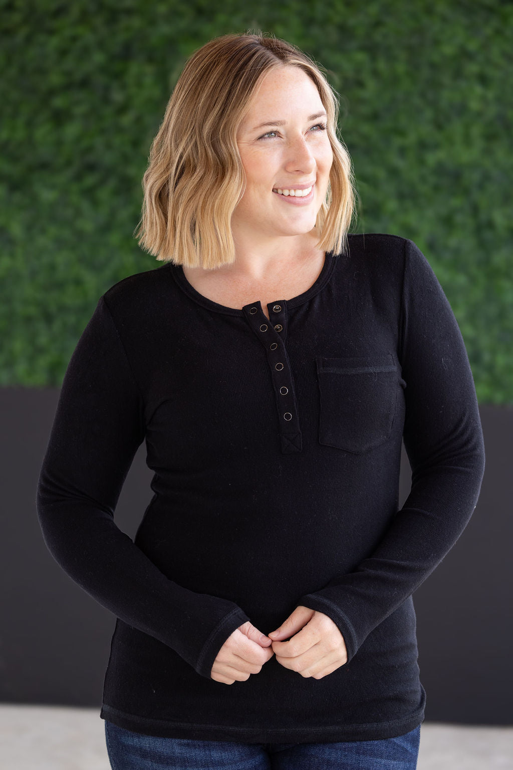 Georgia Long Sleeve Top - Black