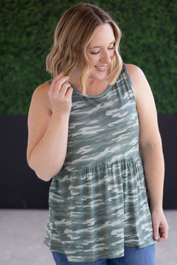 Renee Ruffle Tank Top - Camo