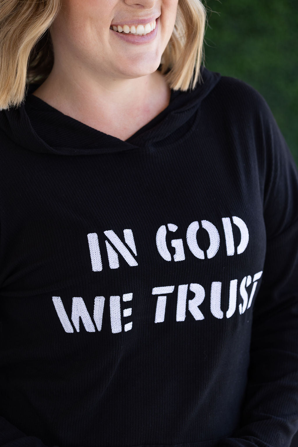 Corrine Embroidered Hoodie - In God We Trust