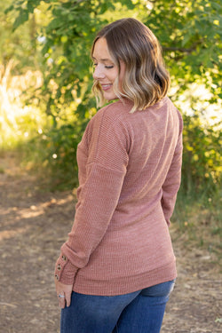 Brittney Button Sweater - Terra Cotta | Women's Long Sleeve