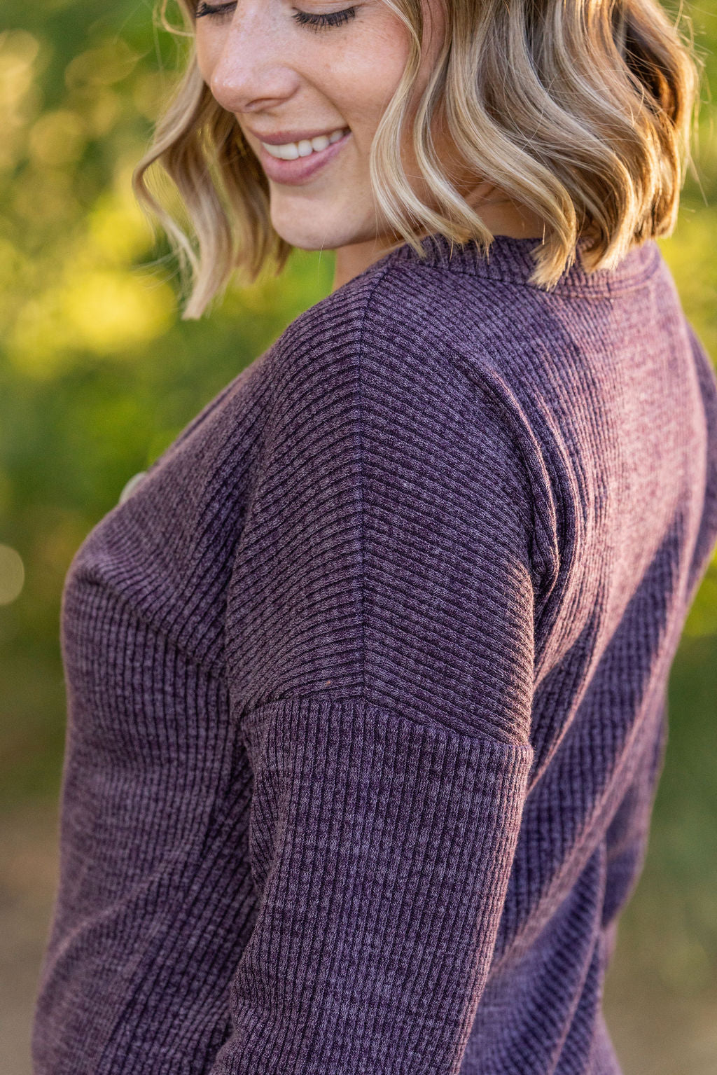 Brittney Button Sweater - Purple | Women's Long Sleeve