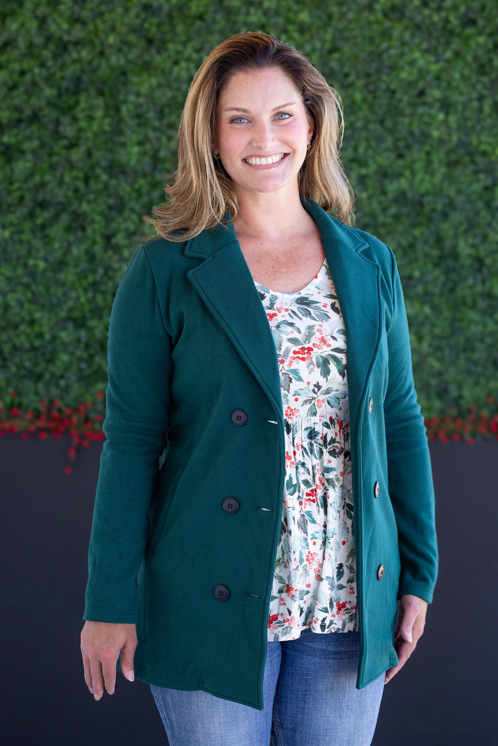 Scarlett Sweater Jacket - Hunter Green