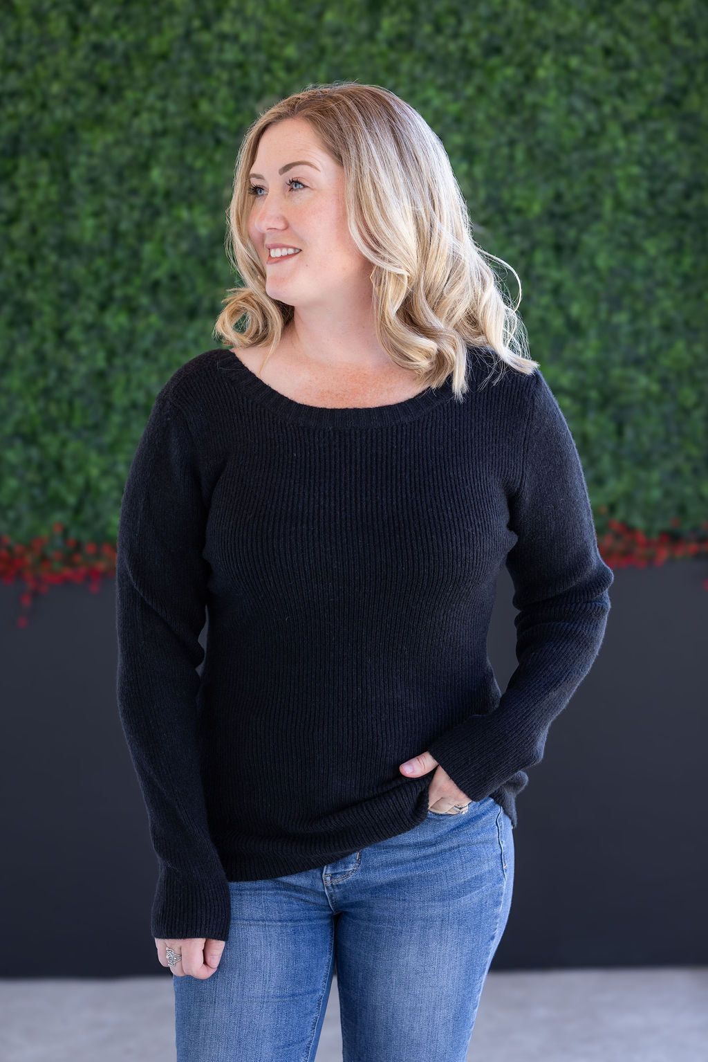 Bridget Back Bow Sweater - Black