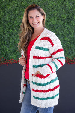 Stripe Cardigan - Christmas Stripe