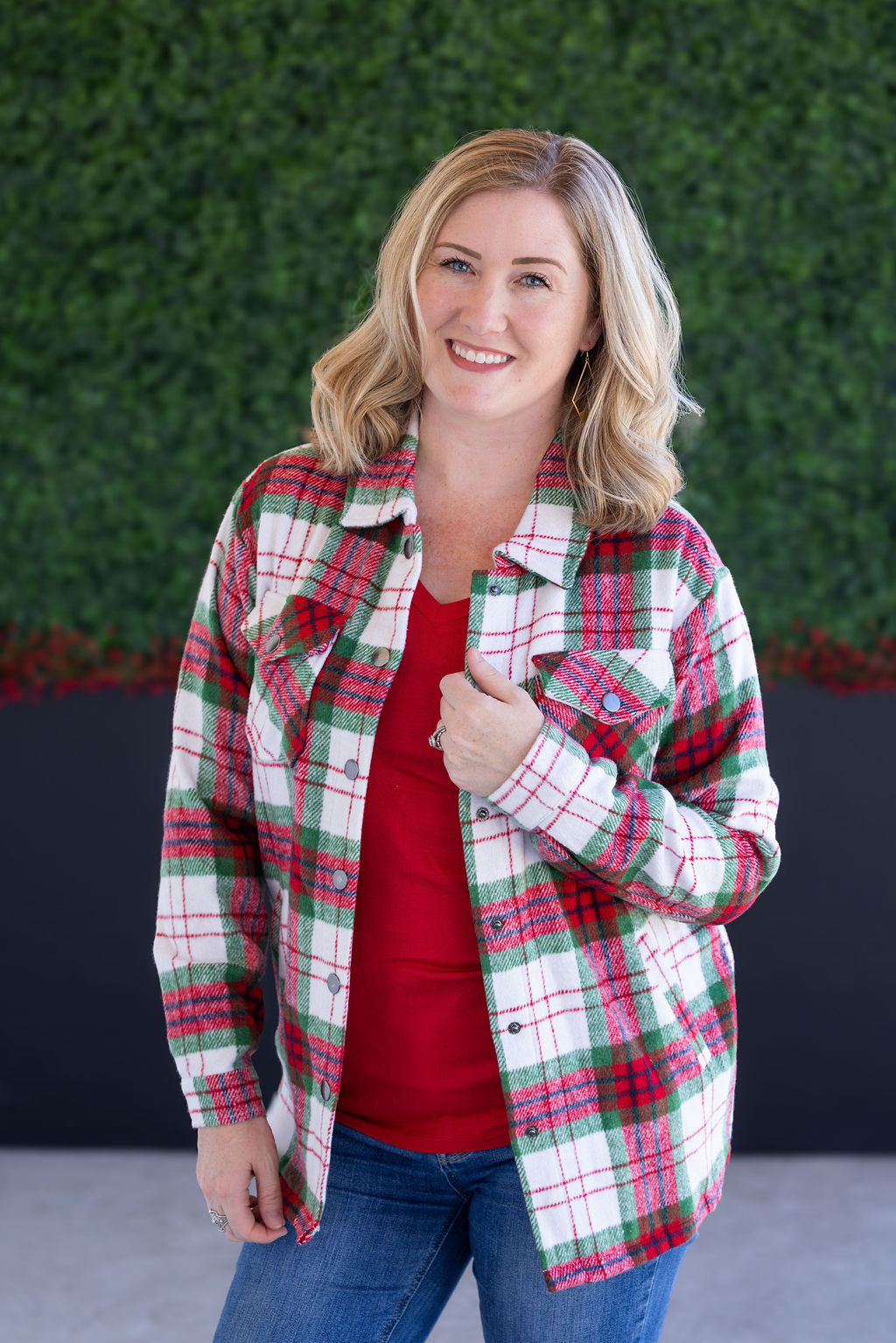 Norah Plaid Shacket - Christmas Plaid