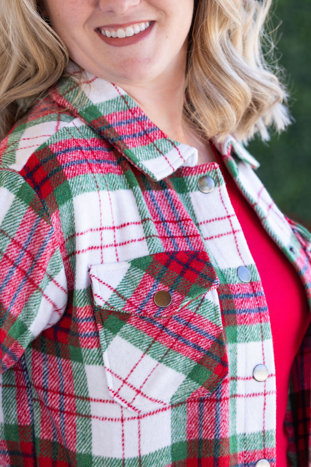 Norah Plaid Shacket - Christmas Plaid