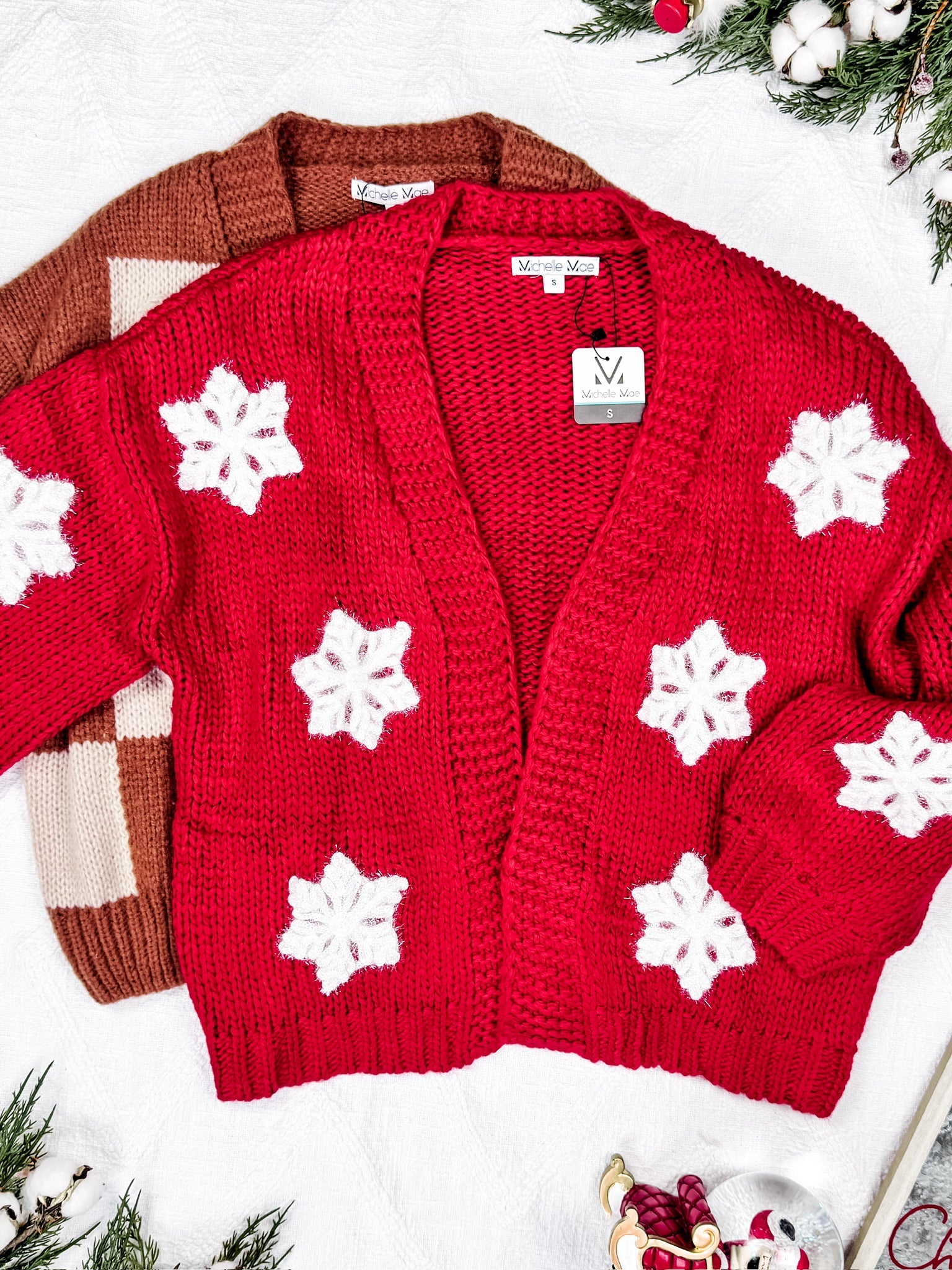 Snowflake Cardigan - Red