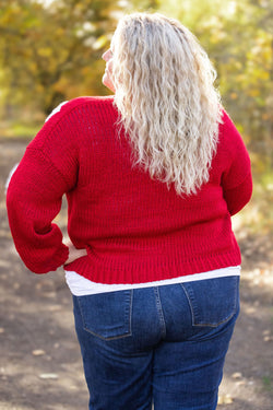 Snowflake Cardigan - Red