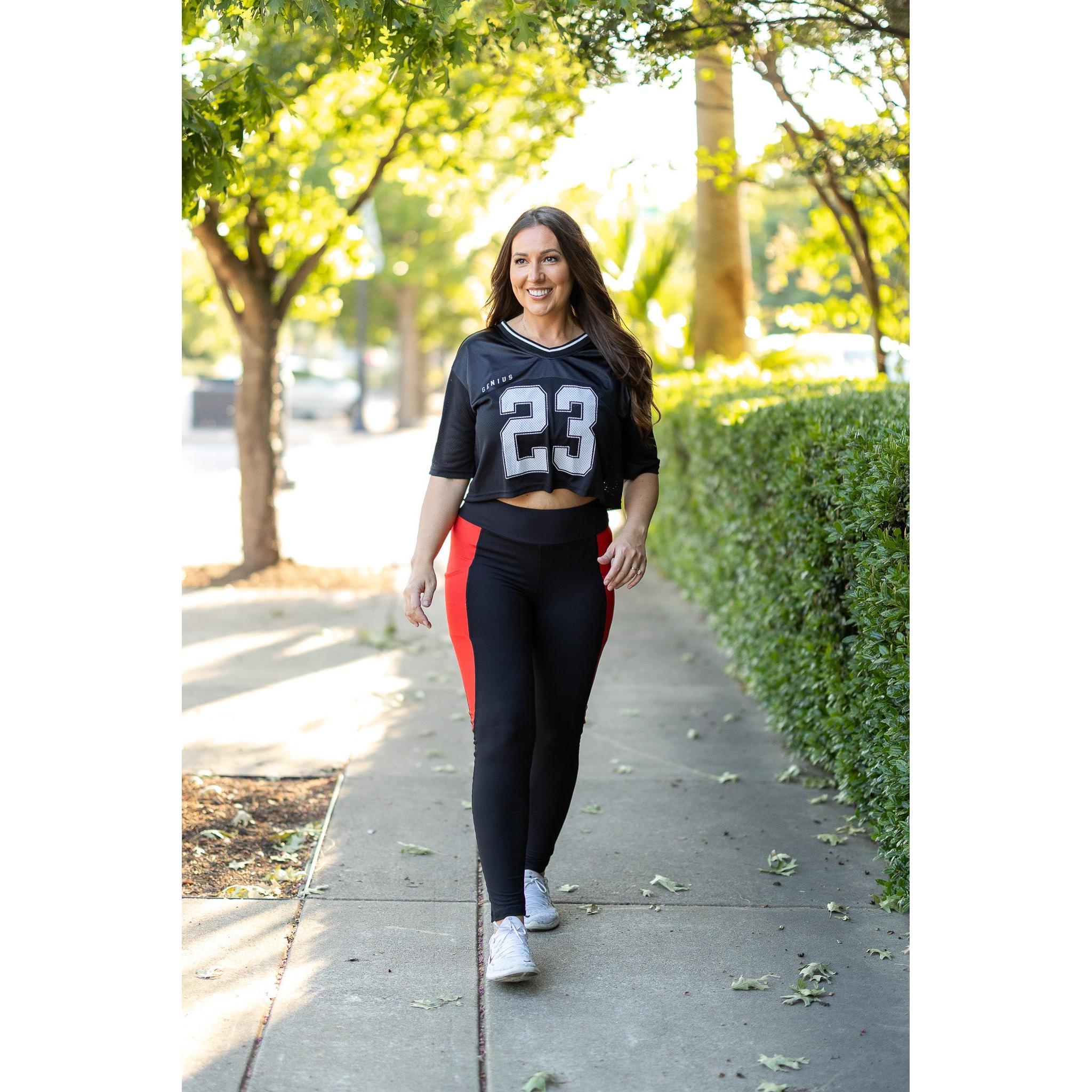 Ready to Ship | The Roxie - Red Panel Full Length Leggings