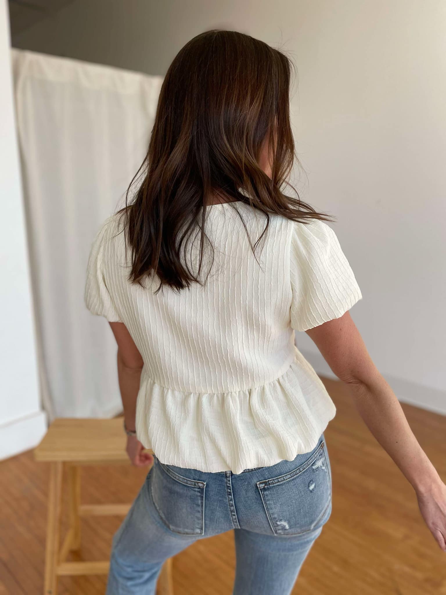 Tied Up In A Bow Textured Blouse