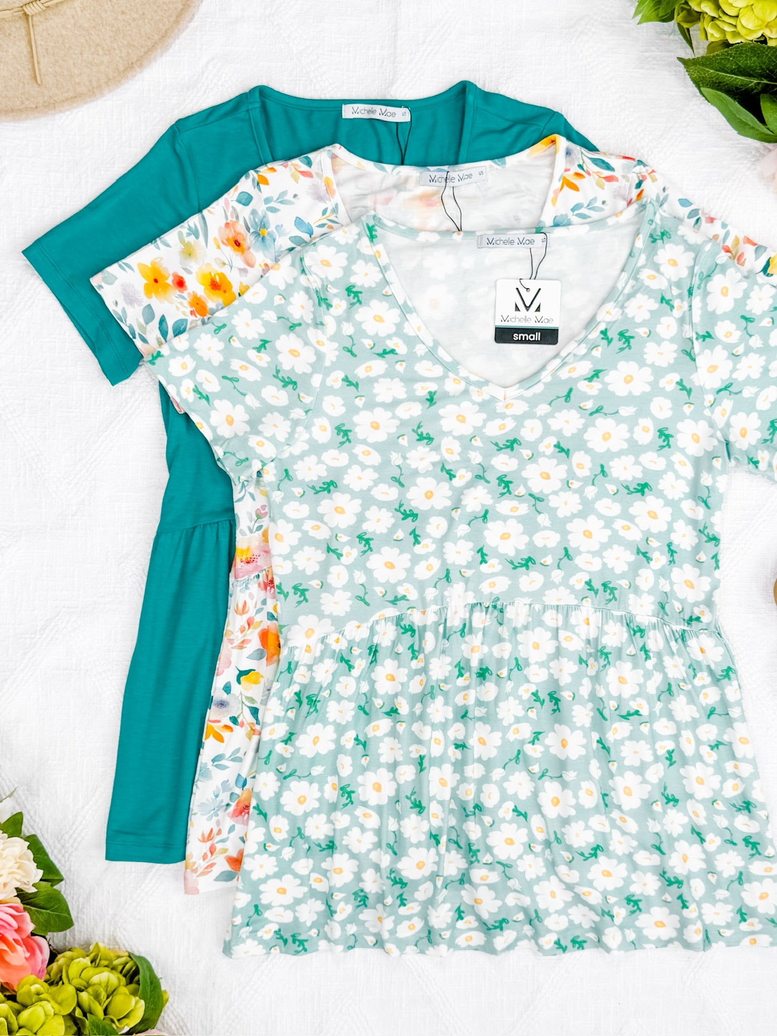 Sarah Ruffle Short Sleeve - Teal