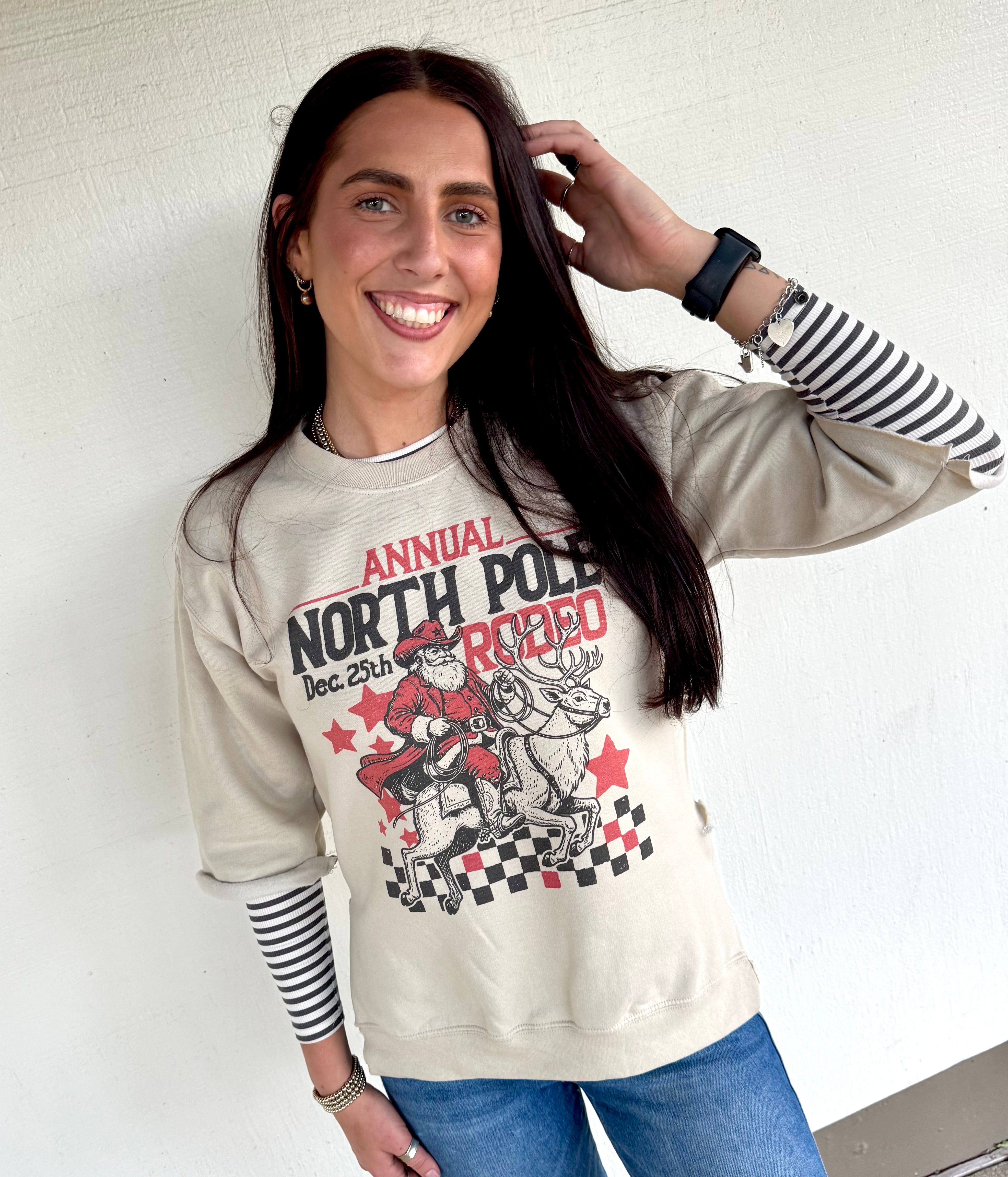 North Pole Rodeo Sweatshirts - cut or NON cut