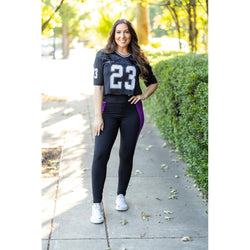 Ready to Ship | The Presley - Purple Panel Full Length Leggings