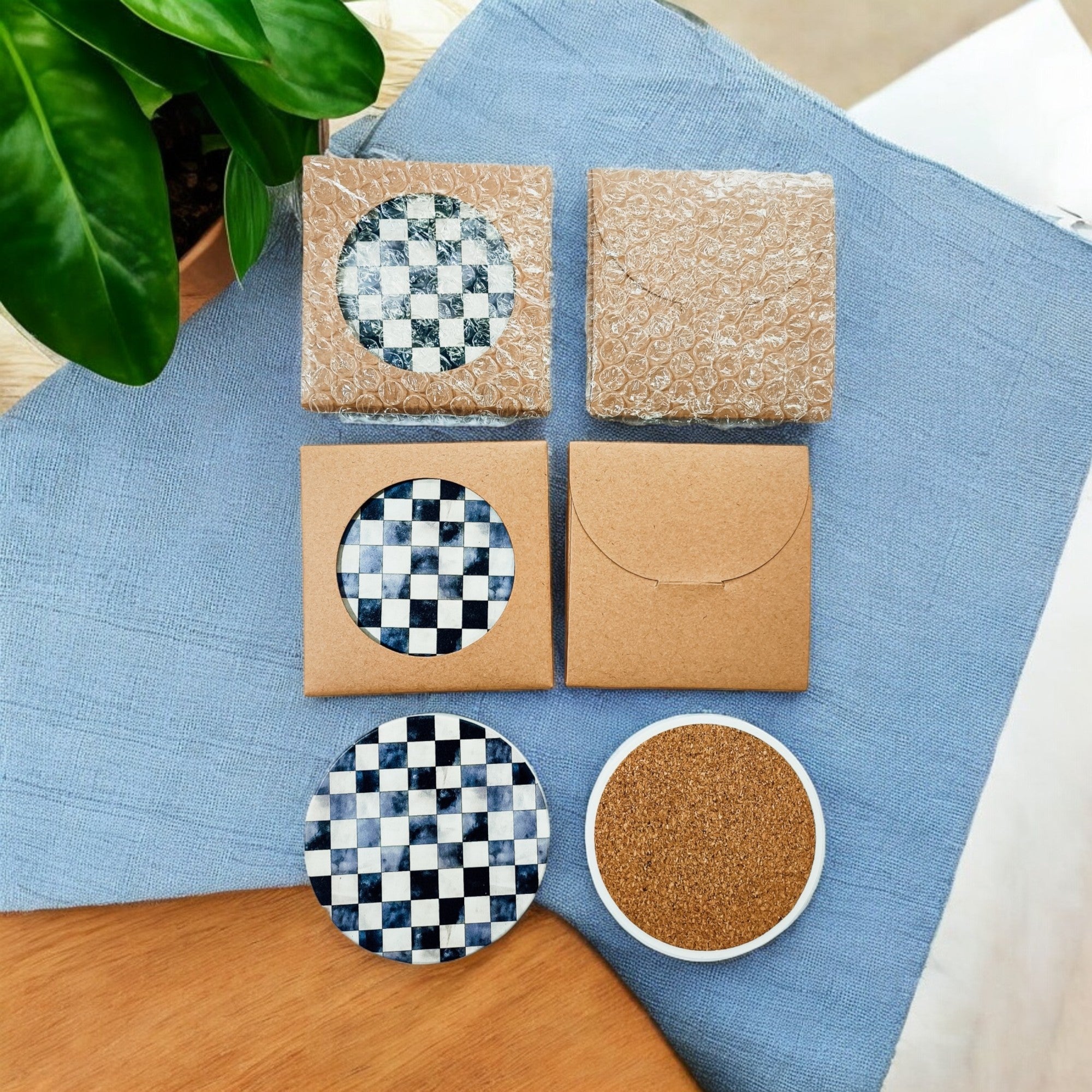 Courtly Check Coasters