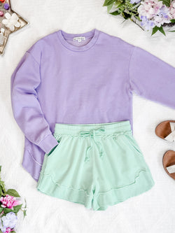 Vintage Wash Pullover - Lavender