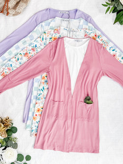 Classic Cardigan - Watercolor Floral