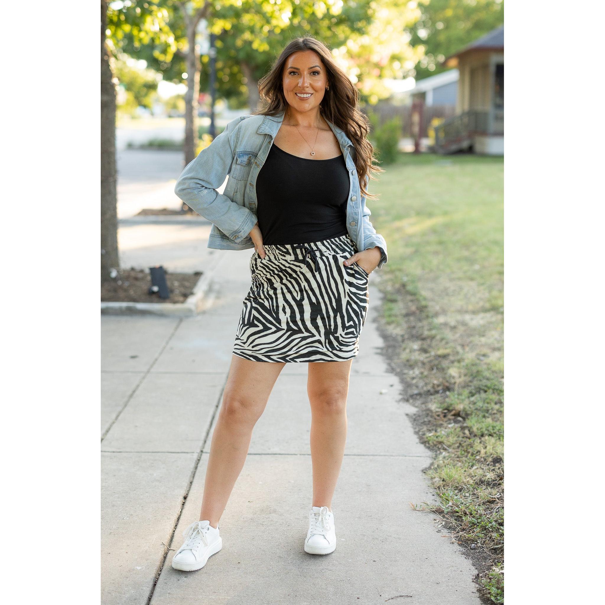 Ready to Ship | The Zoe - Zebra Print Jogger Skirt