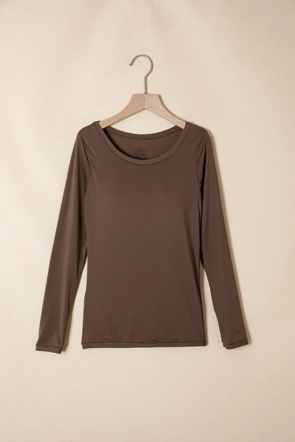 Coffee Round Neck Long Sleeve Top WTW