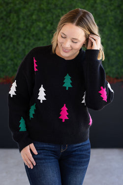 Festive Bright Trees Sweater FINAL SALE