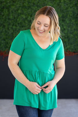 Sarah Ruffle Short Sleeve - Green